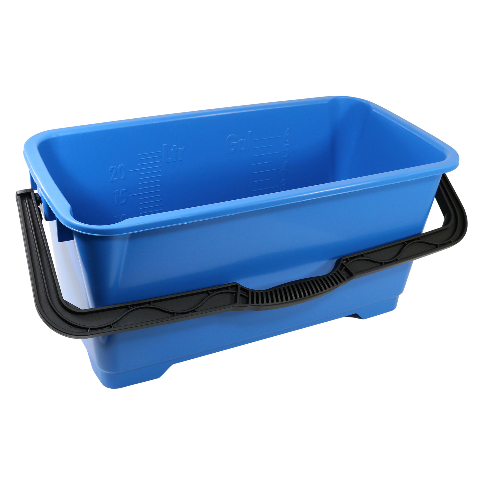 Unger Professional 6 Gallon Heavy Duty Bucket, Large Portable Cleaning Tool with 2 Pour Spouts, Comfort-Grip Handle, Plastic Mop Supplies, Essential Container for Floor, Window, and Household Use